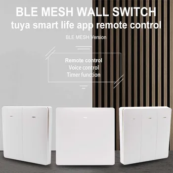 85-250V BLE MESH Wifi fali kapcsoló Fény Smart Switch N L verzió Tuya Smartlife RF433 távirányító Dolgozzon Alexával Google Home