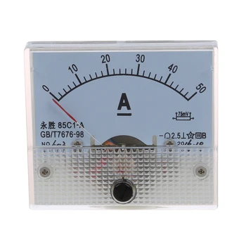 85C1 DC 0-50A téglalap analóg panel ampermérő mérőműszer