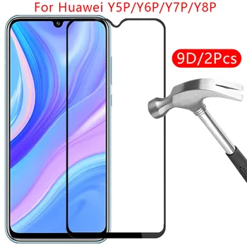 9D Edzett üveg védőüveghez Huawei Y5P Y6P Y7P Y8P képernyővédő fólia Huwei Hawei Huawi HUAWEY YP5 YP6 YP7 YP8 Film