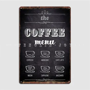 A kávé menü Fém jel Barlang Pub Club Vicces tányérok Ón tábla plakátok