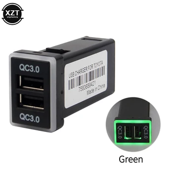 A legújabb QC3.0 Quickcharge autós töltő autós kiegészítők Dupla USB telefon PDA DVR adapter Plug & Play kábel Toyota sorozatú autókhoz