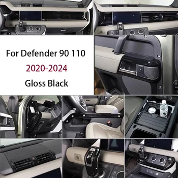 ABS fényes fekete Land Rover Defender 90 110 2020-2024 autó középkonzol panel kormánykerék ajtófogantyú módosított tartozék