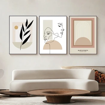 Absztrakt geometria Művészet Fali dekoráció Plakát és nyomat a nappalihoz Személy szkennelése Vázlat vonal Vászon Festés Kép