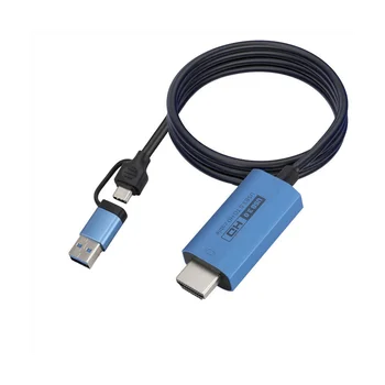  Adapterkábel telefonról TV-re, C típusú / Micro-USB - HDMI-kompatibilis adapter 1080P HDMI-kompatibilis átalakító