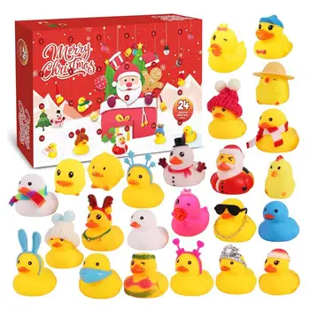 Adventi naptár Gumikacsa készlet 24 napos karácsonyi visszaszámlálás kacsa Fürdőjátékok Tökéletes születésnapi karácsonyi ajándék babának