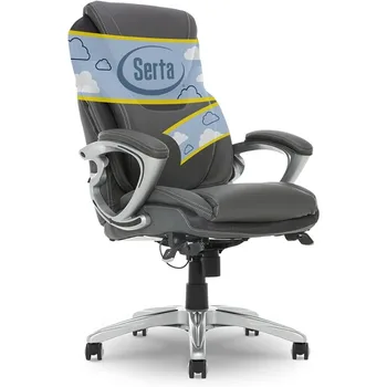 AIR Egészség és wellness Executive irodai szék Magas háttámla ergonomikus az ágyéki támaszhoz Feladat elfordítása, ragasztott leathe