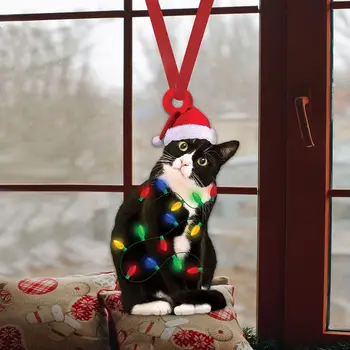 Akril anyag Fekete macska karácsonyi díszek