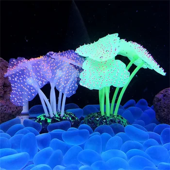 Akvárium Világító szimuláció Növény dekoráció Tengeri kökörcsin Hal tartály Magas felszerelés Mesterséges akváriumi növény Horgászat Tartozékok