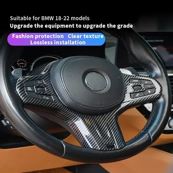 Alkalmas BMW 5 3-as sorozat X1X3X5 belső kormánykerék módosítására szénszálas mintázatú tapasz levehető díszítéssel