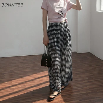 Alkalmi nadrág Női egyszerű Streetwear Bő nadrág All-match Dots Koreai stílusú Hölgyek Vintage Nyár Trendi Diákok Sifonja