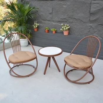 alumíniumötvözet vízálló és napvédő kültéri udvar kert terasz kültéri hinta vasaló művészet alkalmi asztal és szék