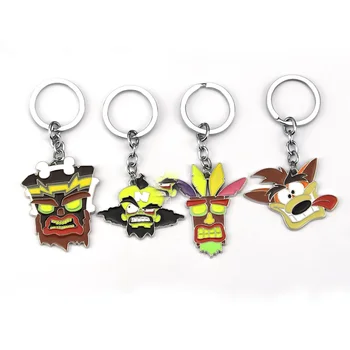Anime Crash Bandicoot játék kulcstartó Kulcstartók Rajzfilm Állati fém kulcstartó Autós táska Kulcstartó Ékszerek