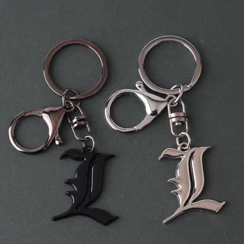 Anime Death Note Ryuk Ryuuku kulcstartók L fém kulcstartó gyűrű medál kulcstartó charm ékszer figura játékok cosplay kiegészítők
