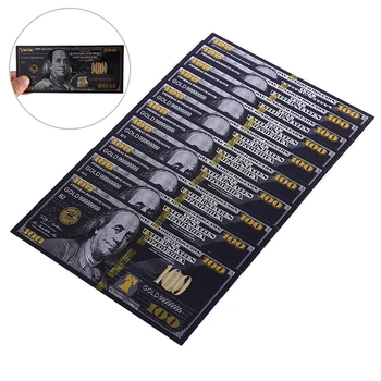 Antik fekete arany fólia USD 100 Emlékdollár bankjegyek Dekoráció Vergulde Herdenkingsmunt Notities Geschenken Collectie