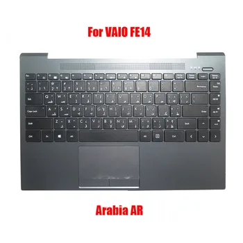 Arabia AR laptop csuklótámasz VAIO FE14-hez szürke kék érintőpaddal fekete billentyűzet nagybetűs Új