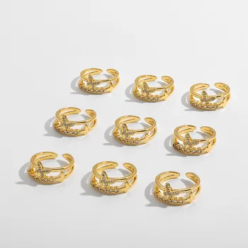 Arany színű divatötvözet pillangó gyémánt gyűrű nőknek állítható nyitási trend személyiség eljegyzés pár ékszer
