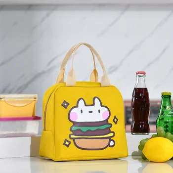 Aranyos rajzfilm Hamburger hot dog tej uzsonnás táska Tote termikus élelmiszertáska anya gyerek uzsonnás táska ebéd kellékek szigetelt hűtőtáskák Új