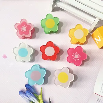 Aranyos színes virág akril iratrendező csipesz PP kliptervező klipek Sakura papírbilincs Irodai dekorációs kellékek Iskolai írószerek