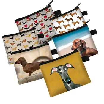 Aranyos tacskó kutya érme pénztárcák lányok aranyos kisállat állat pénztárca női kuplungcsere pénztárca női mini pénztáska
