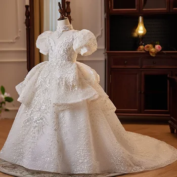 Ashely Alsa Luxus hercegnő lányok esküvői parti ruha Virág lány ruhák Vestidos Para Eventos Especiales gyermek szépségverseny ruha
