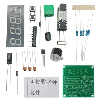 AT89C2051 Digitális 4 bites elektronikus óra Elektronikus gyártási csomag DIY készlet Learing készlet Arduino-hoz