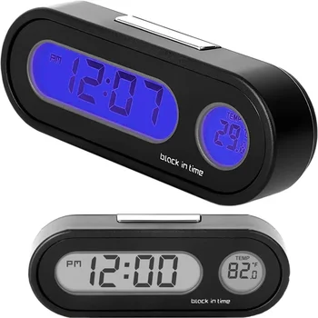 Autó digitális óra Mini elektronikus óra Autóipari műszerfal Idő hőmérő Autó világító óra Járművek tartozékai