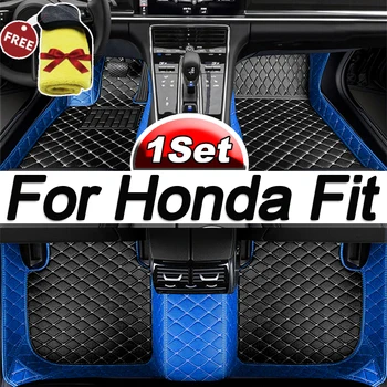 Autó padlószőnyegek Honda Fit Jazz GK3 4 5 6 7 2014~2020 szőnyeg luxus bőr szőnyeg belső alkatrészek autó kiegészítők GH7 GP5 6