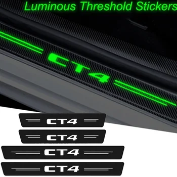 Autóajtó küszöbvédő matricák Cadillac CT4 logóhoz világító párkány Anti Kick Tape Scuff Scratch matricák Auto Interior