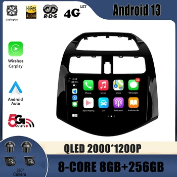 Autórádió Android 13 Chevrolet Spark M300 2009 - 2016 navigáció GPS Android Auto sztereó videó 5G Wifi Nem 2din DVD