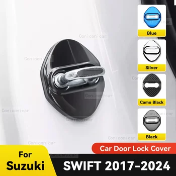 Autós ajtózár dekoráció védelem Fedő zászlók emblémája rozsdamentes acél tok a SUZUKI SWIFT 2017-2024 automatikus tartozékokhoz