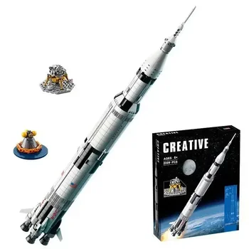 Az Apollo Saturn V 92176 építőelemei Űrrakéta ötlet sorozat Kockák Oktató játékok gyerekeknek Születésnapi karácsonyi ajándékok