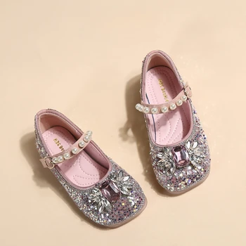 Baba cipők Őszi lány cipők Kristály gyermekcipő lányoknak strassz alkalmi cipők Flitterek Hercegnő cipők Divat gyerekcipők