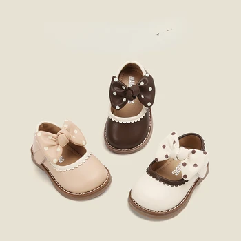 Baba gyermekcipők Koreai bőrcipők baba sétacipők csokor csomó hercegnő cipők tavaszi gyermekcipők