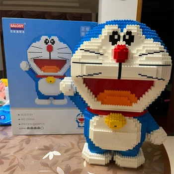 BALODY szuper nagy Doraemon építőelemek nehéz összekötő játék kis részecske modell Kawaii anime figura születésnapi ajándék