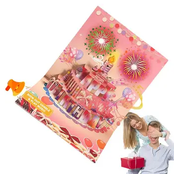 Boldog születésnapot kártya lányoknak Gyerekek Feleség Férj 3D születésnapi torta Pop-Up üdvözlőlapok Képeslapok Ajándékok