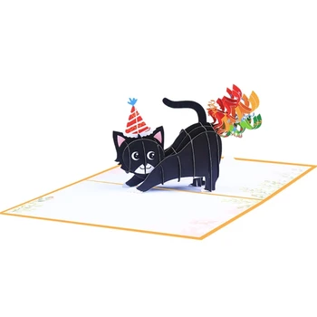 Boldog születésnapot kártya Macska szivárvány Áldást kifejező kártya