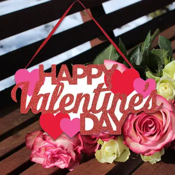 Boldog Valentin-napot jel plakett édes szív üdvözlő fali függő bejárati ajtó dekoratív akasztó hálószoba veranda udvarra