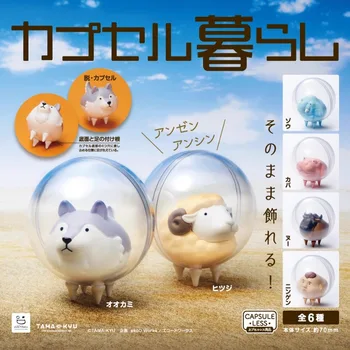 BUSHIROAD Eredeti Gashapon Kawaii Aranyos Anime Bubble Állat Idő Labda Juh Farkas figura Gachapon kapszula játékok Kreativitás ajándék