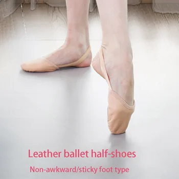 Bőr balettcipő Művészi torna Fél zokni Szakmai verseny Talp cipő Rugalmas sztreccs tánccipő