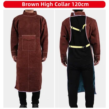 bőr velúr elektromos hegesztés védőruha tűzgátló forrázásálló égésgátló hőszigetelő ruházat munka barna kötény