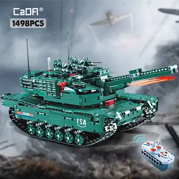 Cada 1498CPS RC katonai M1A2 harckocsi modell építőelemek Építőelemek Távirányító Autós kompatibilis WW2 játékok gyerekeknek