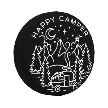 Camping Life Happy Camper gumiabroncs fedél 4WD 4x4 SUV pótkerékvédő Toyota Land Cruiser Prado autóhoz