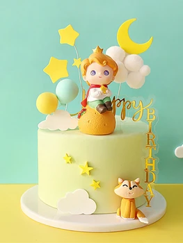 Cartoon Planet herceg Kis hercegnő baba dekoráció Születésnapi zsúr torta feltétje Kreatív mese stílusú torta dekoráció