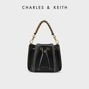 CHARLES&KEITH23 Őszi új CK2-10782180 Vintage varrókéz crossbody vödör táska nőknek