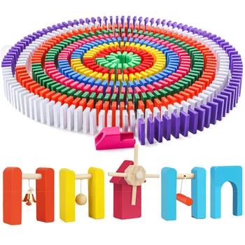 Chidlren fa dominó játékok Intézményi kiegészítők Orgona blokkok Dominó játékok Montessori oktató játékok gyerekeknek ajándék