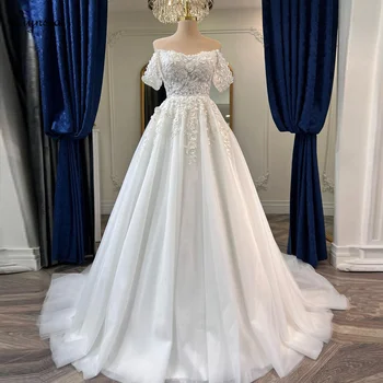 Ciynsia A-Line Off The Shoulder menyasszonyi ruha nőknek 2024 Menyasszonyi tavasz 3D virágcsipke menyasszonyi ruha Vestido De Noiva Casamento