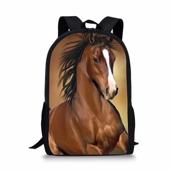 Cool Fire Horse iskolatáskák Diák őrült ló könyvtáska fiúknak Lányok Iskolai hátizsák utazási táska Divat Mochila Escolar