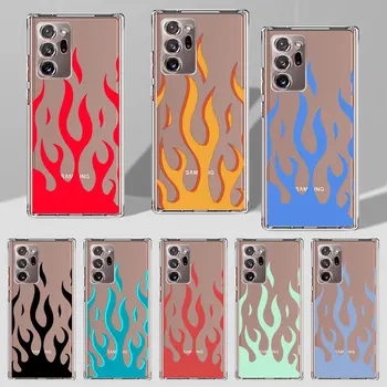 Cool Green Red Flame Fire Coque Samsung Galaxy Note 20 Ultra 5G 10 Plus 9 8 TPU puha telefontok S23 S22 S21 S20 FE tok