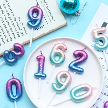 Creative 0-9 Digitális születésnapi gyertyák Nagy torta gyertyák dekoráció Születésnapi szám Gyertya teteje születésnapi esküvői dekoráció