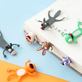 Creative 3D sztereó könyvjelző Aranyos rajzfilm Állat jelölő Kawaii macska panda könyvjelző oldalak Gyerekek ajándékok Iskolai írószerek kellékek